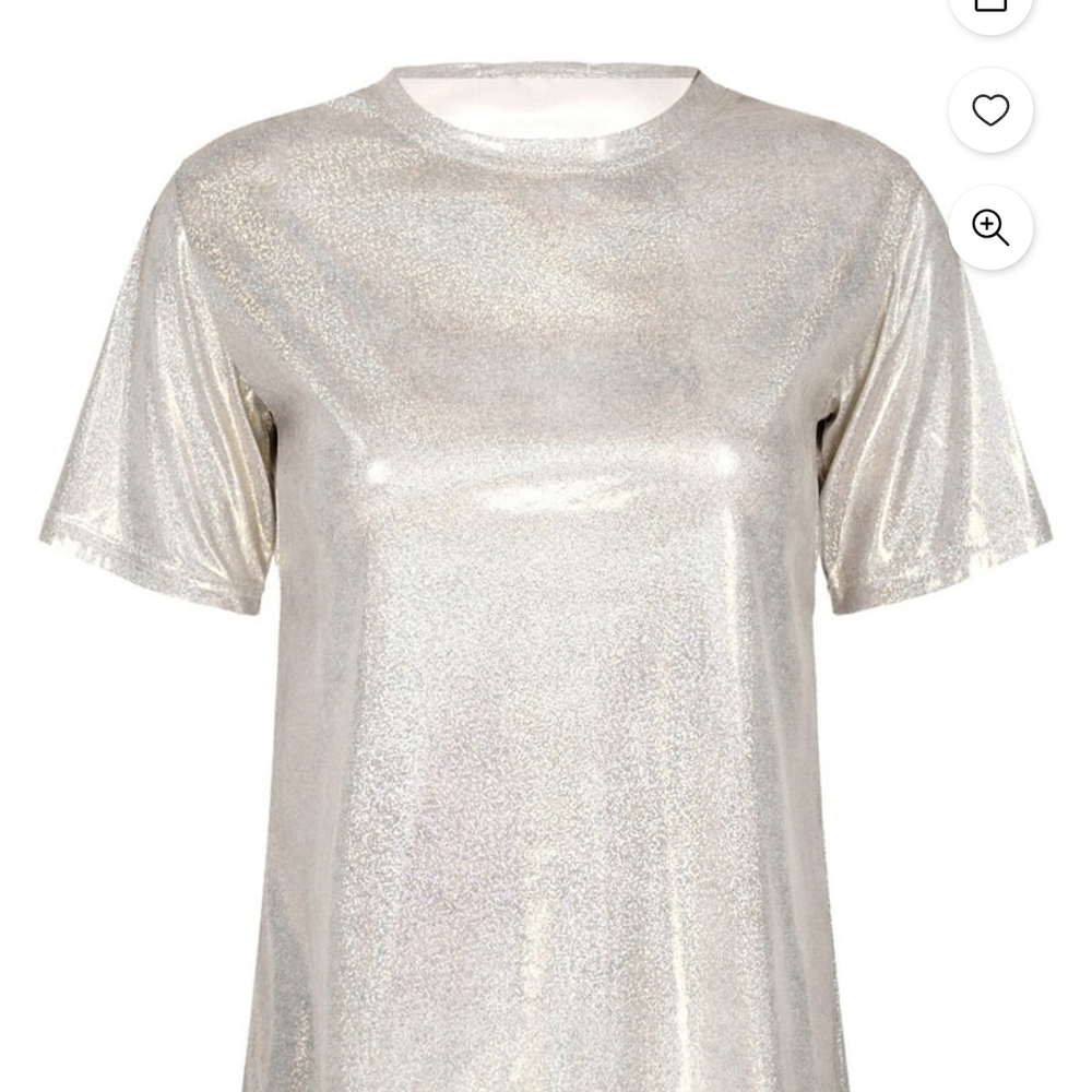 Shimmering Metallic Champagne Gold Shiny Holographic Top Dance Festival Rave
